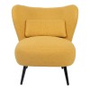 Πολυθρόνα Nagreta pakoworld κίτρινο ύφασμα με μεταλλικό πόδι σε μαύρη απόχρωση 77x73x74εκ