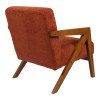 Armchair Garifa pakoworld terracotta fabric and legs in walnut color 79x75x75cm