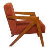 Armchair Garifa pakoworld terracotta fabric and legs in walnut color 79x75x75cm