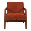 Armchair Garifa pakoworld terracotta fabric and legs in walnut color 79x75x75cm