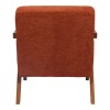 Armchair Garifa pakoworld terracotta fabric and legs in walnut color 79x75x75cm