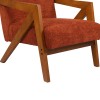 Armchair Garifa pakoworld terracotta fabric and legs in walnut color 79x75x75cm