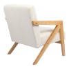 Armchair Garifa pakoworld white fabric and legs in natural color 79x75x75cm