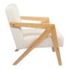 Armchair Garifa pakoworld white fabric and legs in natural color 79x75x75cm