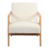 Armchair Garifa pakoworld white fabric and legs in natural color 79x75x75cm
