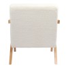 Armchair Garifa pakoworld white fabric and legs in natural color 79x75x75cm