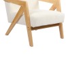 Armchair Garifa pakoworld white fabric and legs in natural color 79x75x75cm