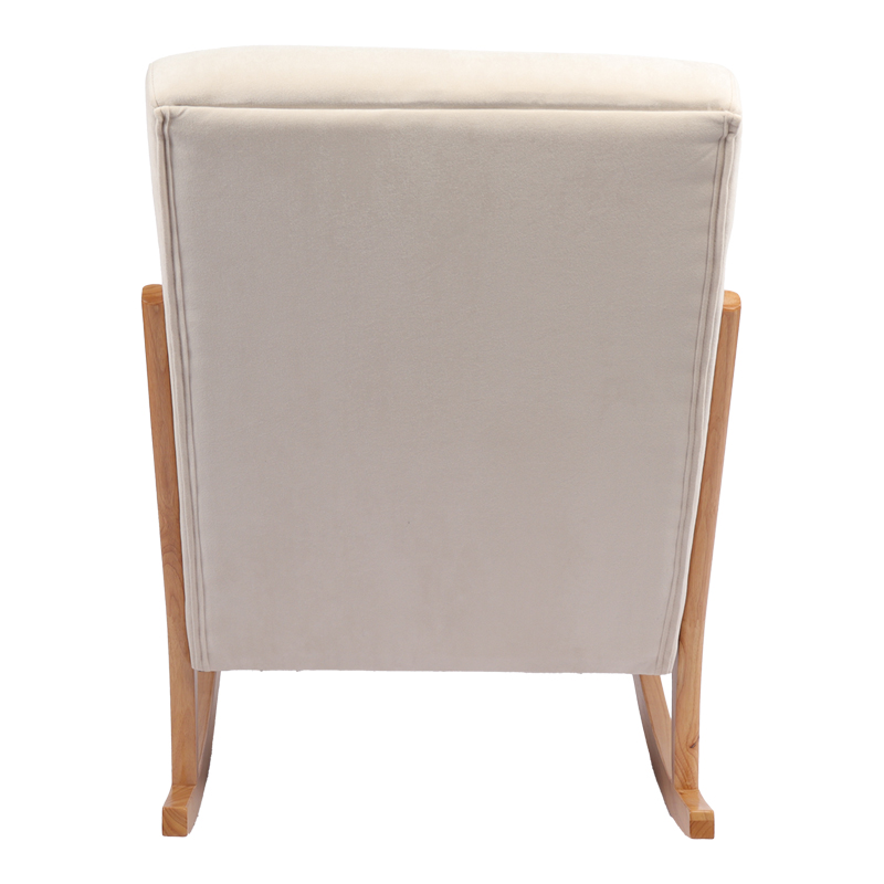 Rotating armchair Edeldy pakoworld cream fabric and legs in natural color 102x66x99cm
