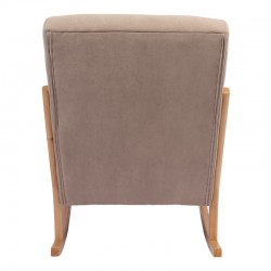 Rotating armchair Edeldy pakoworld grey-beige fabric and legs in natural color 102x66x99cm