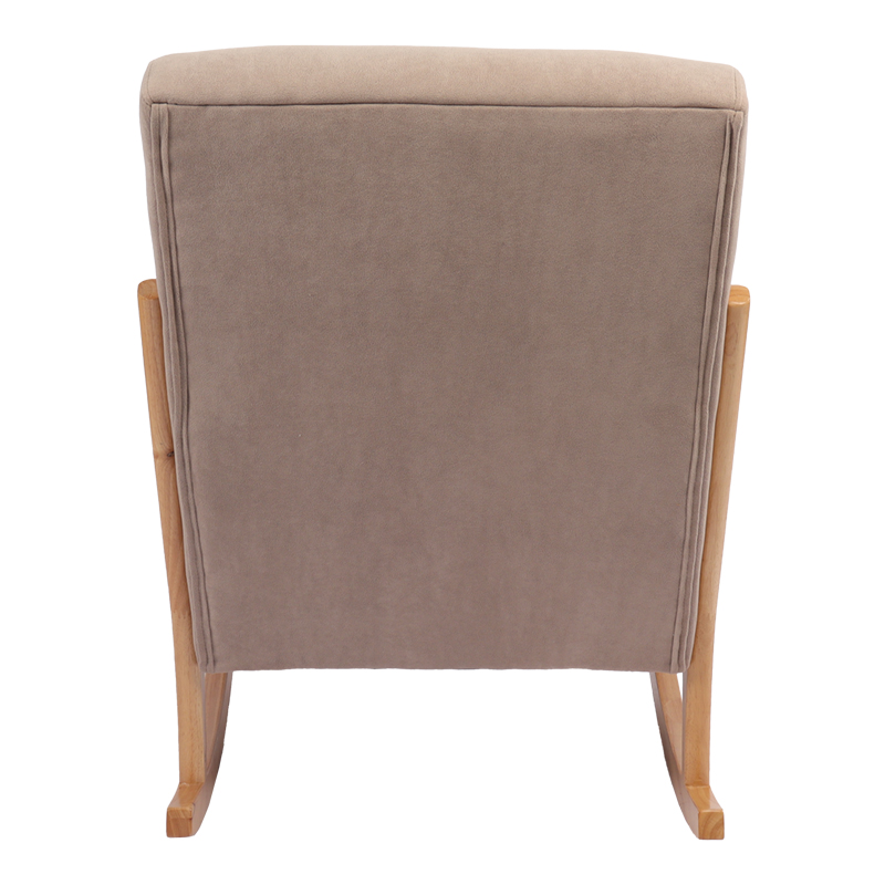 Rotating armchair Edeldy pakoworld grey-beige fabric and legs in natural color 102x66x99cm