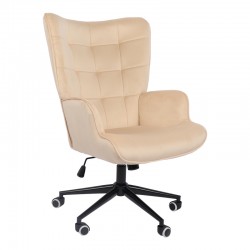 Lobima pakoworld executive office chair, cream velvet, swivel, 71x68x104cm