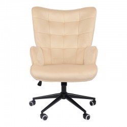 Lobima pakoworld executive office chair, cream velvet, swivel, 71x68x104cm