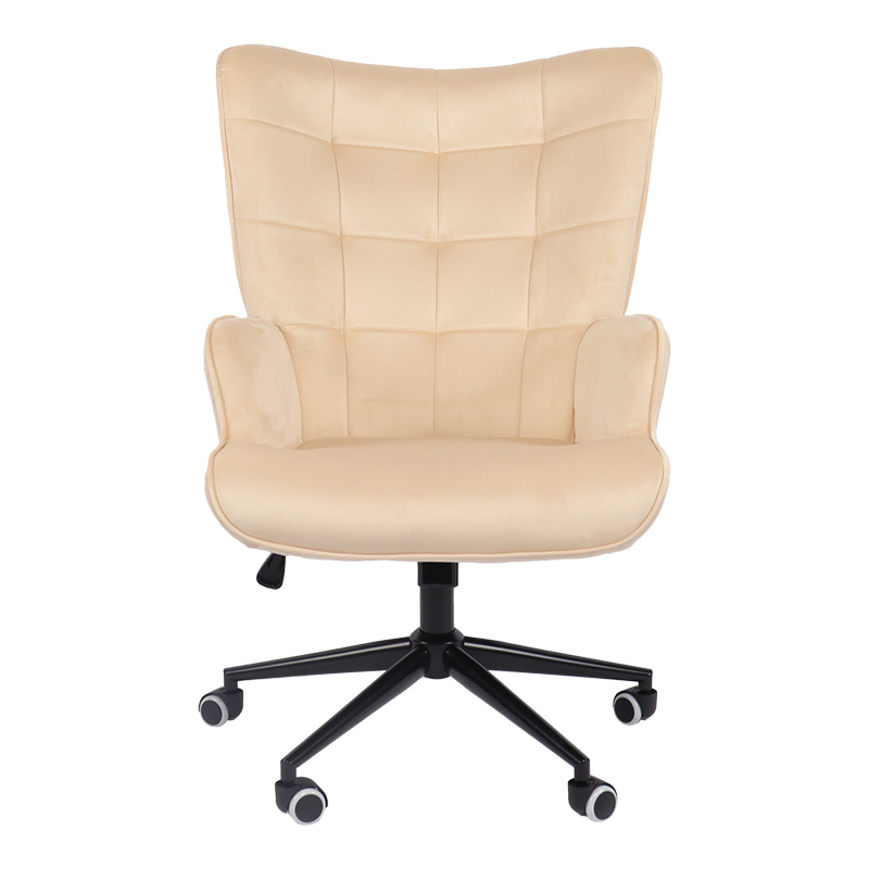 Lobima pakoworld executive office chair, cream velvet, swivel, 71x68x104cm