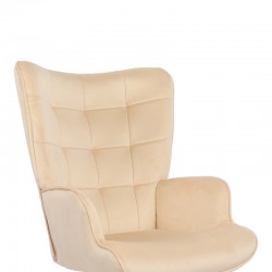 Lobima pakoworld executive office chair, cream velvet, swivel, 71x68x104cm