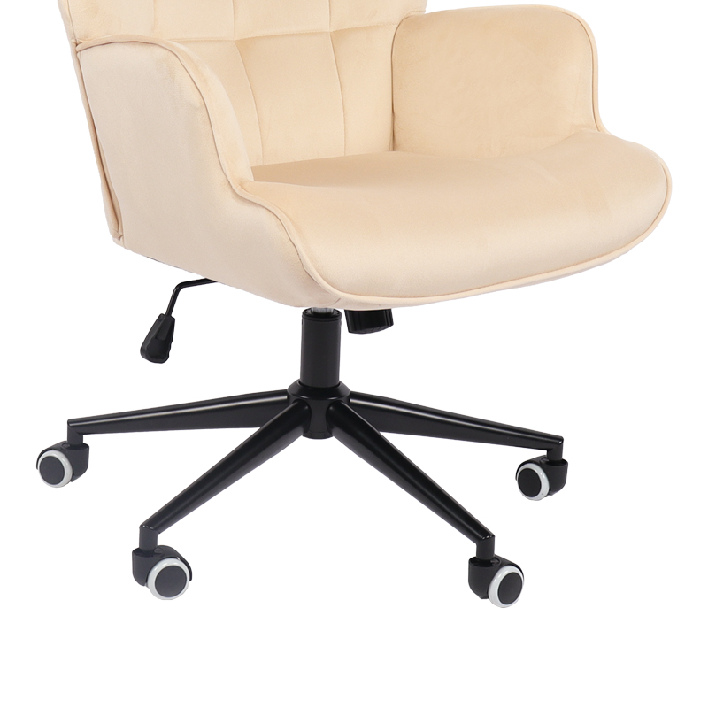 Lobima pakoworld executive office chair, cream velvet, swivel, 71x68x104cm