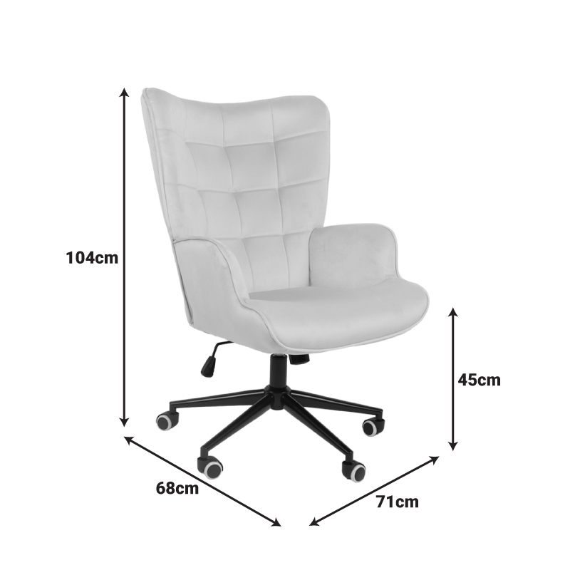 Lobima pakoworld executive office chair, swivel, charcoal velvet, 71x68x104cm