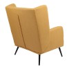 Armchair Mareta pakoworld yellow fabric and legs in black color 83x80x99cm