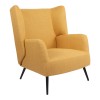 Armchair Mareta pakoworld yellow fabric and legs in black color 83x80x99cm