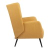 Armchair Mareta pakoworld yellow fabric and legs in black color 83x80x99cm