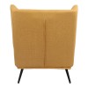 Armchair Mareta pakoworld yellow fabric and legs in black color 83x80x99cm