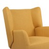 Armchair Mareta pakoworld yellow fabric and legs in black color 83x80x99cm