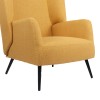 Armchair Mareta pakoworld yellow fabric and legs in black color 83x80x99cm