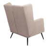 Armchair Mareta pakoworld grey-beige fabric and legs in black color 83x80x99cm