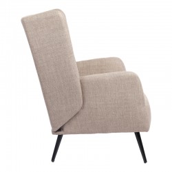 Armchair Mareta pakoworld grey-beige fabric and legs in black color 83x80x99cm