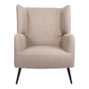 Armchair Mareta pakoworld grey-beige fabric and legs in black color 83x80x99cm