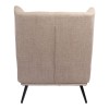 Armchair Mareta pakoworld grey-beige fabric and legs in black color 83x80x99cm