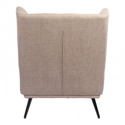 Armchair Mareta pakoworld grey-beige fabric and legs in black color 83x80x99cm