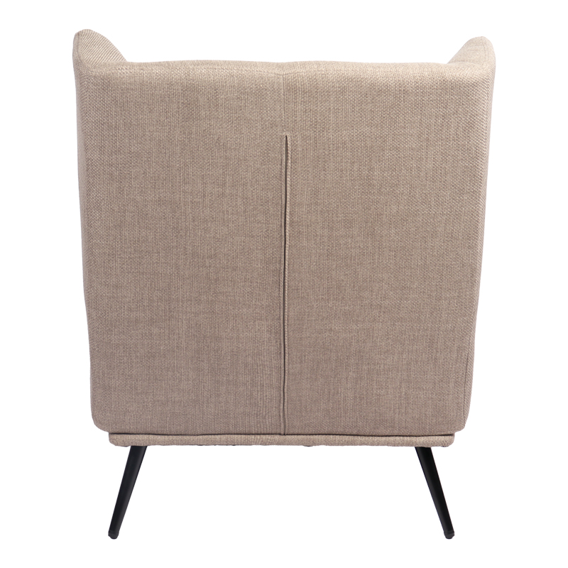 Armchair Mareta pakoworld grey-beige fabric and legs in black color 83x80x99cm