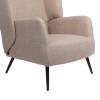 Armchair Mareta pakoworld grey-beige fabric and legs in black color 83x80x99cm