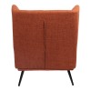 Armchair Mareta pakoworld terracotta fabric and legs in black color 83x80x99cm