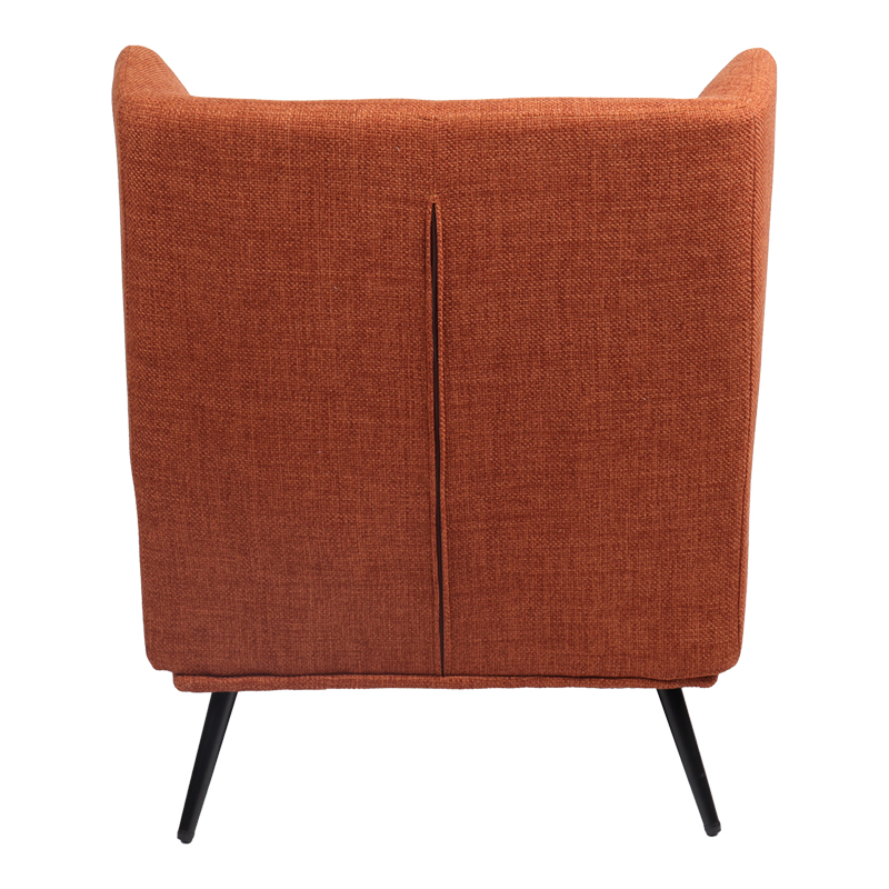 Armchair Mareta pakoworld terracotta fabric and legs in black color 83x80x99cm