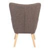 Πολυθρόνα-μπερζέρα Gerlina pakoworld καφέ ύφασμα με πόδι σε φυσική απόχρωση 71x64x94εκ