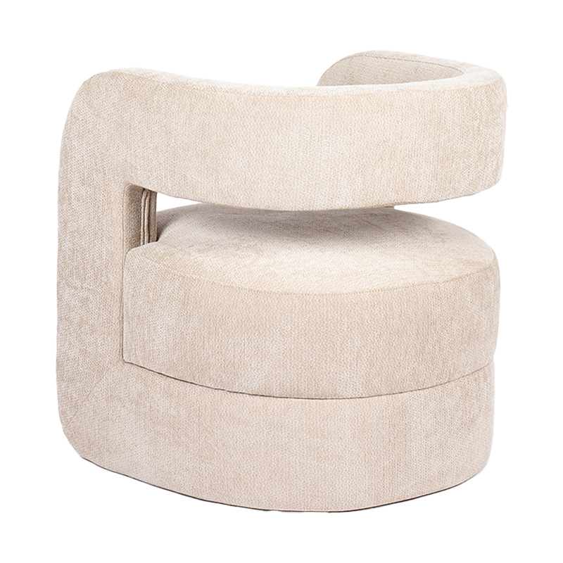 Armchair Coconda pakoworld beige fabric 63x68x71cm