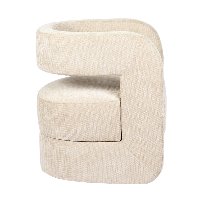 Armchair Coconda pakoworld beige fabric 63x68x71cm