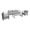 Jenora pakoworld outdoor lounge beige aluminum with light grey fabric