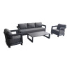 Jenora pakoworld outdoor lounge dark grey aluminum with dark grey fabric