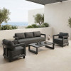 Jenora pakoworld outdoor lounge dark grey aluminum with dark grey fabric