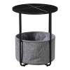 Side table Fredami pakoworld in black marble look D40x50cm
