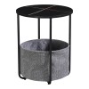 Side table Fredami pakoworld in black marble look D40x50cm