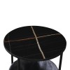 Side table Fredami pakoworld in black marble look D40x50cm