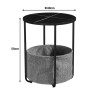Side table Fredami pakoworld in black marble look D40x50cm