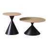Coffee table Hemena pakjoworld set 2 pieces in black-natural color