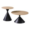 Coffee table Hemena pakjoworld set 2 pieces in black-natural color