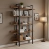 Bookcase Boderta pakoworld in sonoma-black color 120x30x190cm