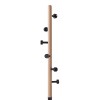 Coat rack Sinem pakoworld metal in black-natural color D30x175cm
