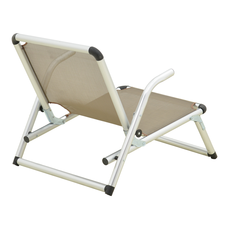 Καρεκλάκι παραλίας Plazo pakoworld αλουμίνιο-textilene σε μπεζ απόχρωση 55x70x59εκ